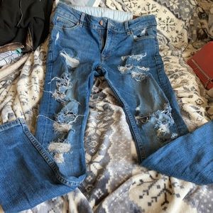 Distressed skinny jeans by ASOS 30